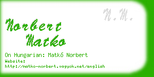 norbert matko business card
