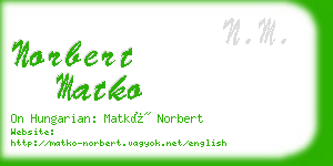 norbert matko business card